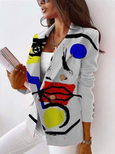 Schicke zweireihige Blazerjacke mit coolem Big Eyes-Print